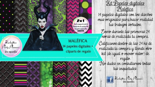 Papeles Fondos Digitales Malefica Kit Imprimible 1