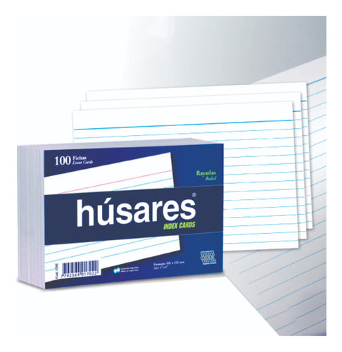 Húsares 3 Pack Index Cards Nº3 127x203mm 100 Sheets Paper for File 3