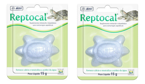 Reptocal Suplemento Mineral P/ Tartarugas Aquáticas 15g X2 0