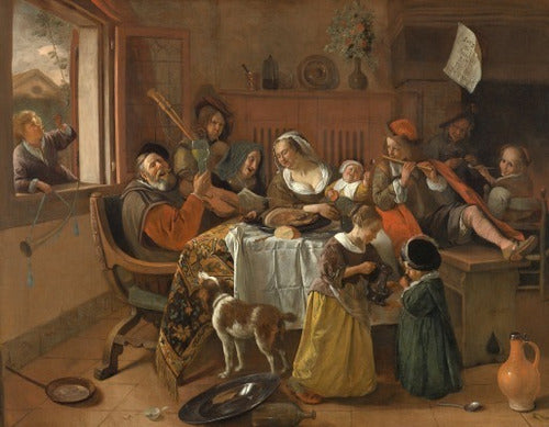 Jan Havicksz Steen - La Familia Feliz - Lámina 45x30 Cm. 1