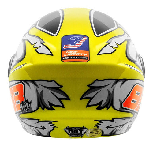 Casco New Liberty Three Gp 88 Amarillo Brillo Con Visor T 56 3