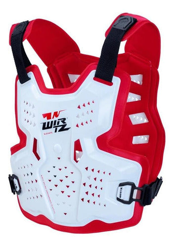 Motorcross Chest Protector Elevate White with Red Interior by Wirtz 0