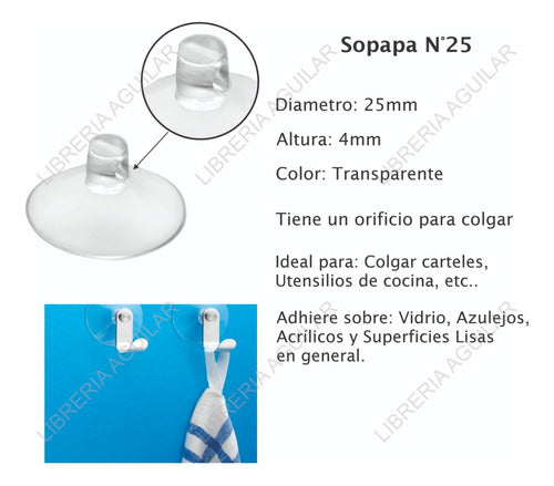 150 Suction Cup N°25 Transparent Vacuum Chupete 2