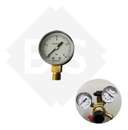 Beyca 2 Manometers for CO2 Regulator 0-300 / 0-4 with Calibration Certificate 2