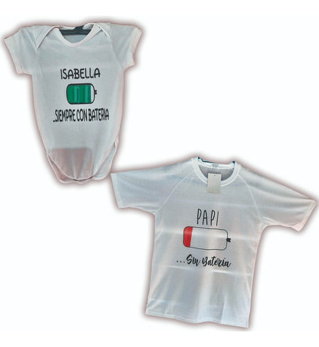 FunnyMG Combo Body Bebé Remera Camiseta Hijo Y Papá 0