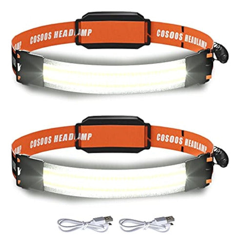 2 Rechargeable Headlamps, Bright LED Headlamp COSOOS 0