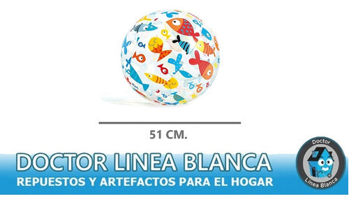 Pelota  Inflable  Para Pileta Animales  Marinos Intex 51 Cm 1