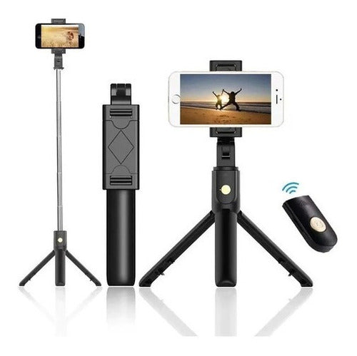 Bastão Tripé Mini 360º Pau De Selfie Bluetooth 3em 1 Celular 5