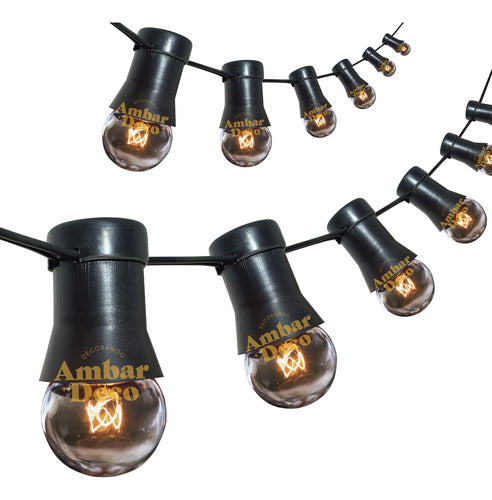 Ambar Deco 15 Meters Outdoor String Lights with Vintage Retro Bulbs 0