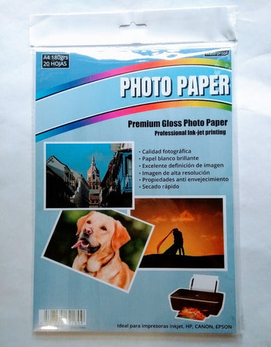 Glossy Photo Paper A4 180g Pack of 20 Sheets Non-adhesive 1