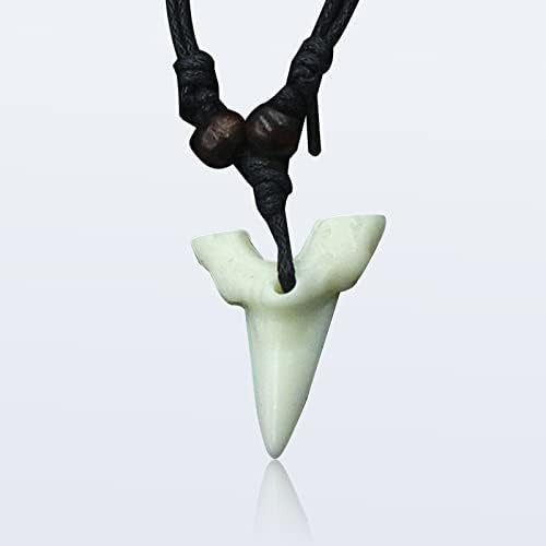 Shark Tooth Necklace for Men and Kids, Shark Tooth Pendant Necklace - White 4