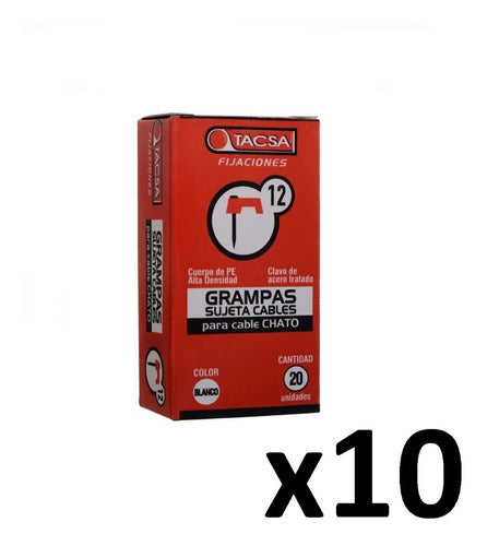 Tacsa N° 12 Coaxial Cable Staples - Pack of 10 Boxes 6