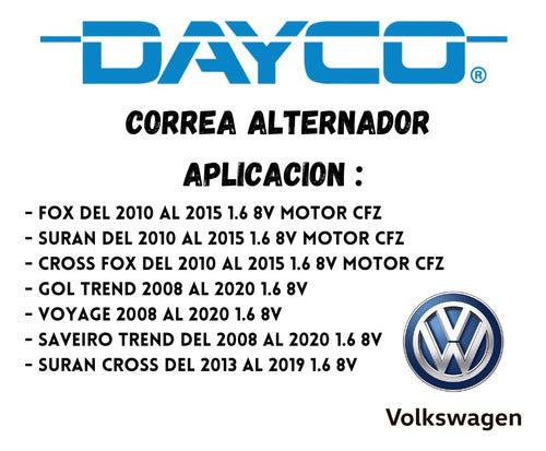 Correa Poliv  Gol Trend Suran Voyage 1.6 8v Elastica 6pk1200 1