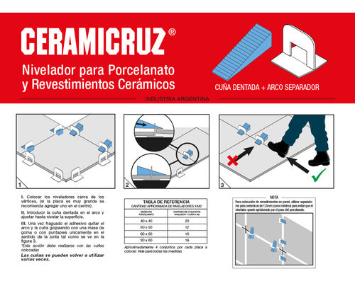 Ceramicruz Tile Leveling Wedge + 600 Arch Leveling Spacers 1