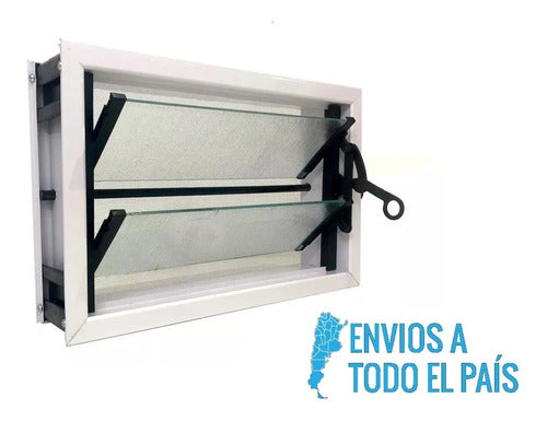 Bathroom Ventilation Window 40x26 Air Vent Aluminum with Glass, Grille, and Mosquito Net 5