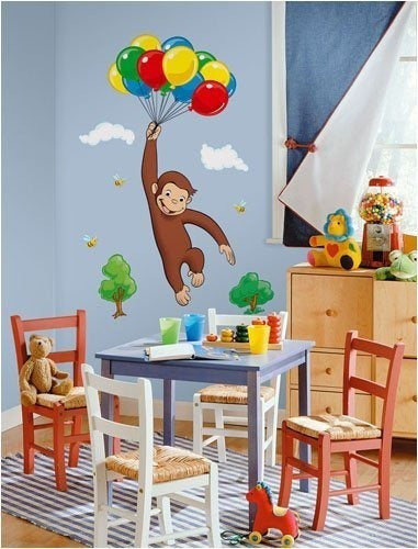 Roommates Rmk1082gm Curious George Peel - Adhesivo De Pared 1