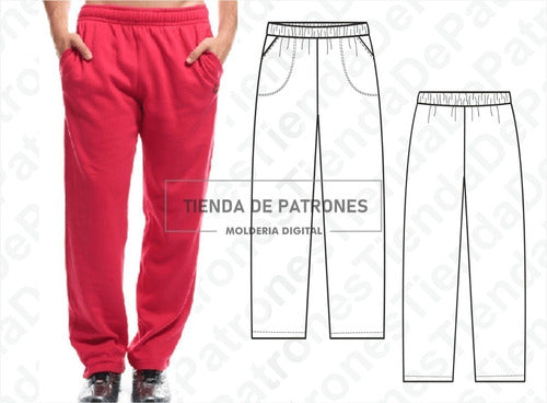 Molde Patrón Coreldraw Pantalon Jogging Hombre Del S Al 2xl 3