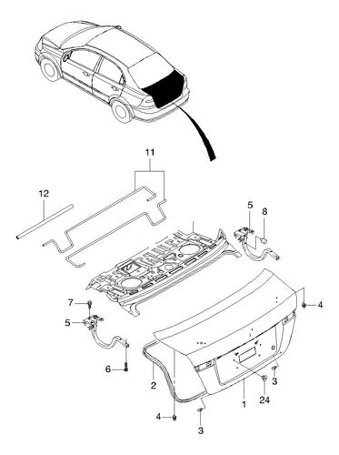 Varilla Bisagra Derbaul Aveo Chevrolet 1