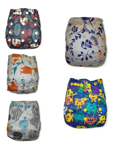 Eco-Friendly Cloth Diapers by [Brand Name] - 5 Pack, Cotton & Bamboo with Inserts 0