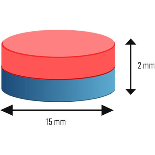 Ímã Neodímio Ø 15x2 Mm N35 10 Unidades 2