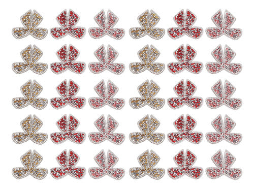 Patches De Strass, 30 Peças De Strass Bow Knot, Vermelho, Ro 6