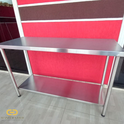 Mesa Auxiliar Inox 100% 100x50 Cozinha Industrial 1 Prat 4