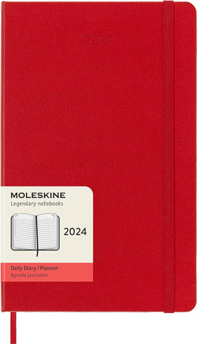 Agenda Diaria Moleskine 2024 12m Tapa Dura Roja -l 0