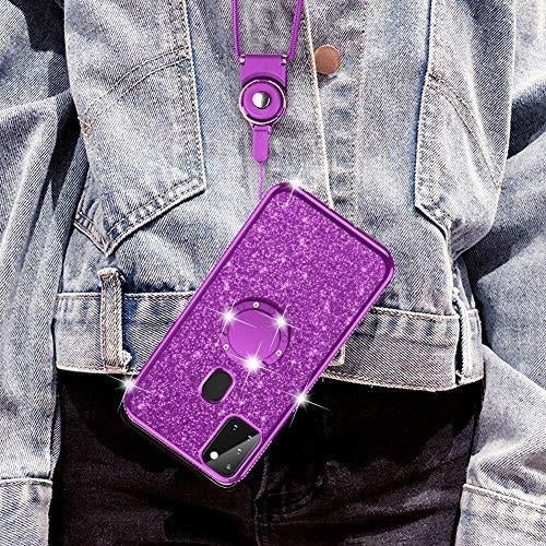 Nancheng Funda Para Samsung Galaxy A21s Con Anillo Brillos Violeta 6