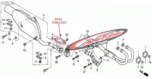 Honda Original Isolating Frame Exhaust Protector for XR 650 Moto Sur 3