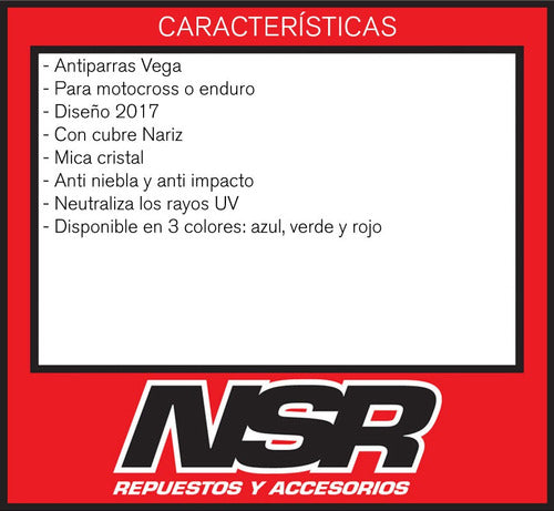 Vega Antiparras + Quality with Anatomical Nose Cover NSR Moto 1