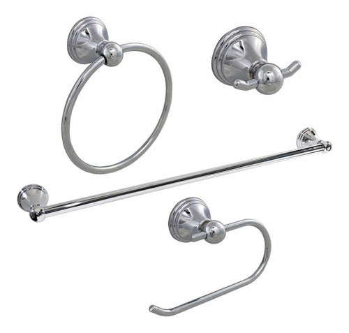 Formosa Design Hardware Classic 4-Piece Bathroom Accessories Set (Polished Chrome) 0