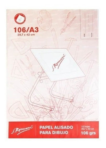 Romani A3 Drawing Paper 106 Grams Pack of 10 Sheets 0