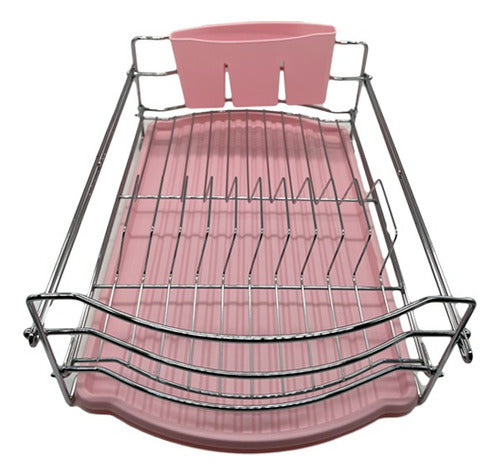 The Kitchen Drying Rack with Cutlery Holder and Folding Tray 1