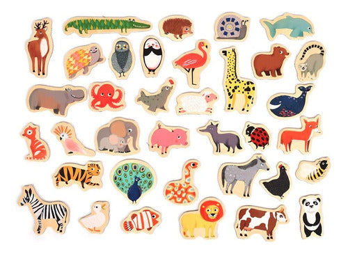 Djeco Magnimo Magnetic Game 36 Wooden Animals 3