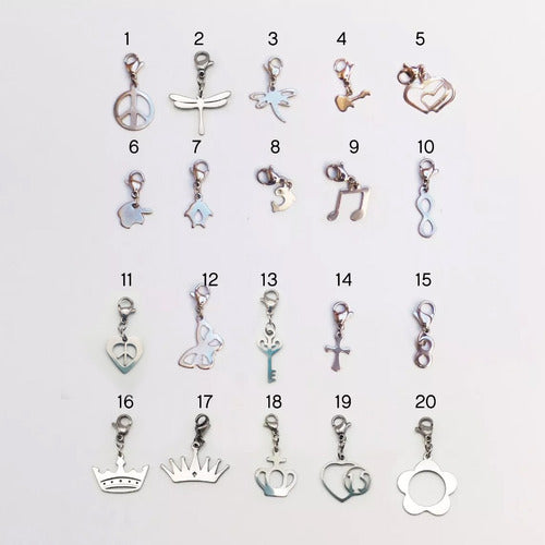 Zaphire Joyas 10 Surgical Steel Charms for Bracelet - Choose Your Designs 1