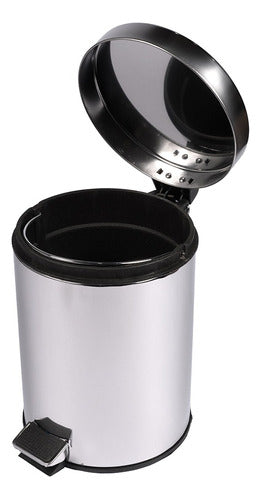 Harte Circular Pedal Garbage Can 5L Silver 1