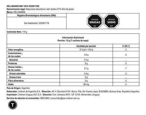 Hellmann's Mayonnaise 118 Grs 1