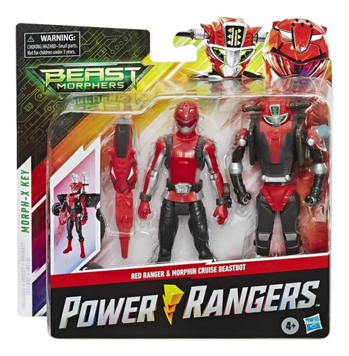 Boneco Power Rangers Beast Bot Red Ranger E Cruise Beastbot 0