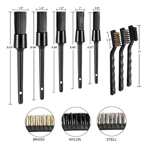 Hmpll 9-Piece Car Detailing Brush Set 4