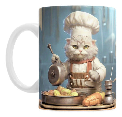 Copacavanaok Tazas De Ceramica Chef Michi Gatito Gato 0