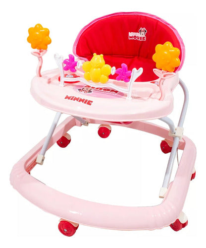 Disney Baby Walker Mickey & Minnie Musical Folding Play Tray Lightweight 14kg Capacity 30