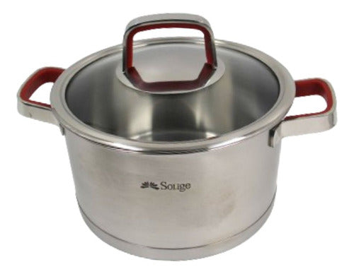 Panela Caçarola 20cm Inox Fundo Triplo Premium C/ Tampa 1