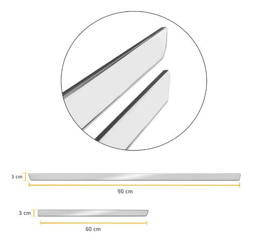 Shekparts Molduras De Puerta Cromada Bagueta Premium Universal 1