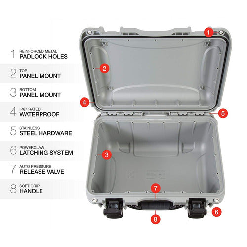 Nanuk 918 Waterproof Hard Case Empty Silver Camera 5