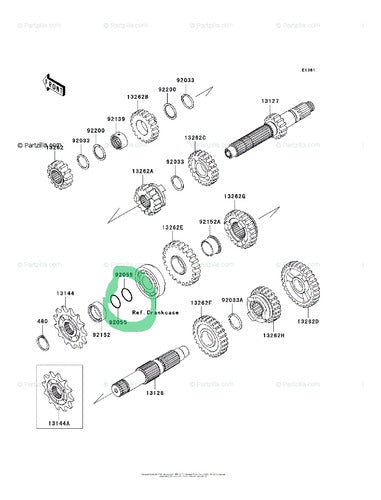 Kawasaki Oring Eje De Piñón Kxf 250 92055-055 (Lleva 2) 1