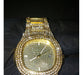 Full Ice Combo Simil Gold Cuban 50cm + Bracelet + Patek Watch 3