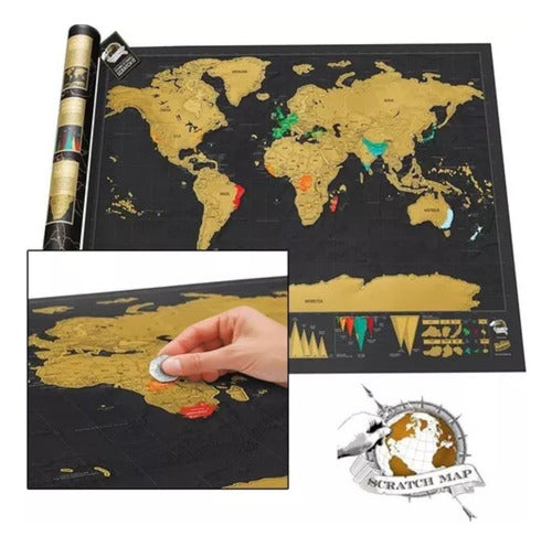 Deluxe Scratch Off World Map 59x83 4