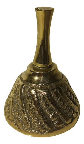 Adorno Antigüedad Campana De Bronce Labrado 0