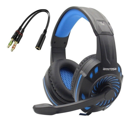 Gaming Combo: Over-Ear Surround Sound Headphones + PC Adapter 14
