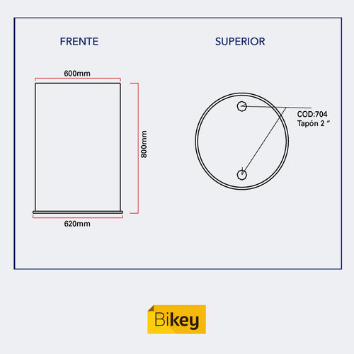 Bikey 200L Vial Tank Barrel 620x800mm Made of Polyethylene 1